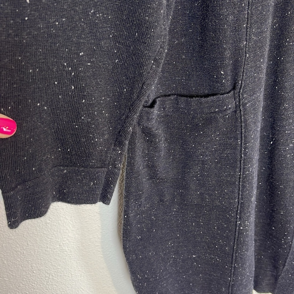J Jill Cotton linen speckle grandpa long cardigan XL - Picture 5 of 8